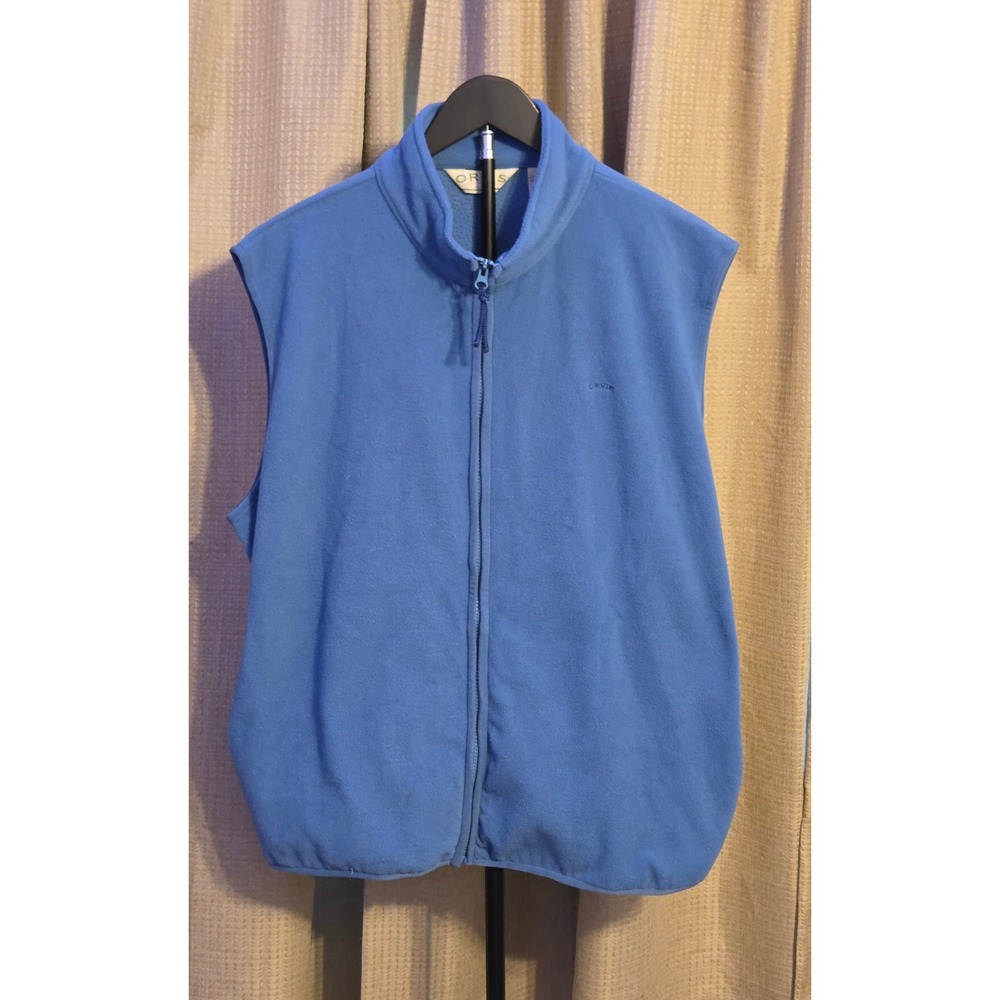 Orvis‎ Fleece Full Zip Up Vest Men's Size Large Blue